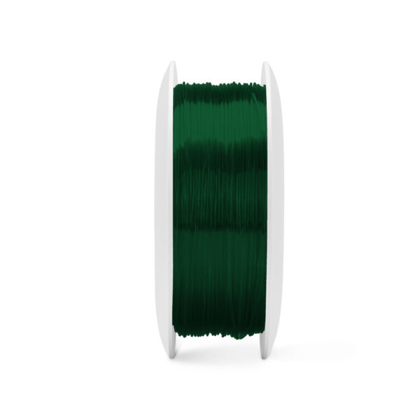 Fiberlogy EASY PET-G Bottle Green filament – zijaanzicht van de 0,85 kg spoel.