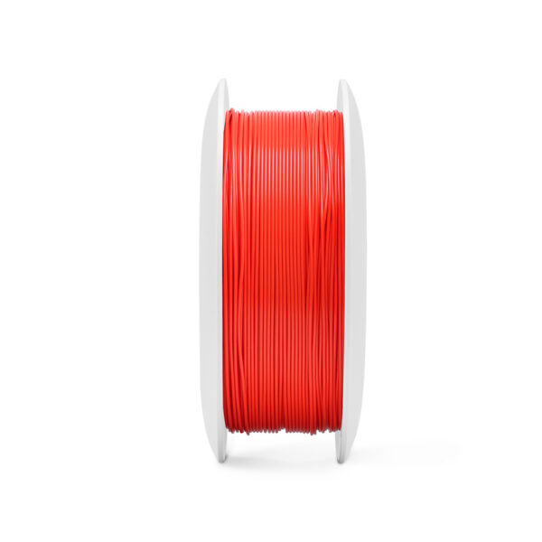 Fiberlogy EASY PLA Red Orange filament – zijaanzicht van de 0,85 kg spoel.