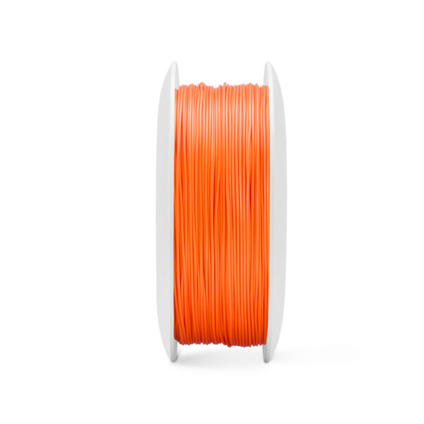 Fiberlogy FiberSilk Orange filament – zijaanzicht van de 0,85 kg spoel.